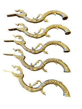 Vintage Classic Style Ornate Solid Brass Set 5 Chandelier Arms